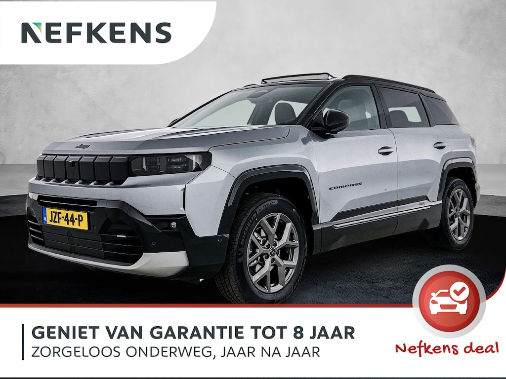 Jeep Compass 1.2 145pk e-Hybrid Firs Edition Automaat | Schuif-/Kanteldak | Elektrisch Verstelb. Bestuurdersstoel | 360 Camera | Navigatie | Adaptieve Cruise Control | Elektrische Klep |