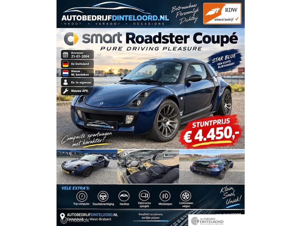 smart Roadster coupé hardtop ex 1e eig. Stuurbekrachtiging