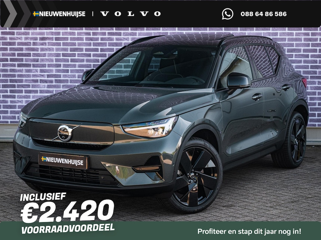 Volvo EX40 Single Motor Extended Range Ultra Europa 82 kWh Black Edition | Getint glas | Nubuck | Panoramadak | Harman/Kardon | Stoelverwarming voor + achter | Keyless | 20" Velgen |