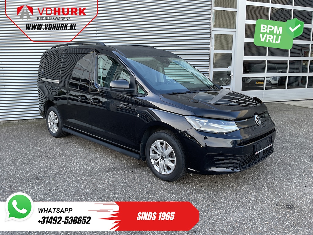Volkswagen Caddy Maxi Cargo 2.0 TDI 125 pk DSG Aut. Black Edition LED/ Adapt.Cruise/ Leder/ Standkachel/ Carplay/ Stoelverw./ Virtual Cockpit/ Navi/ Airco/ Camera
