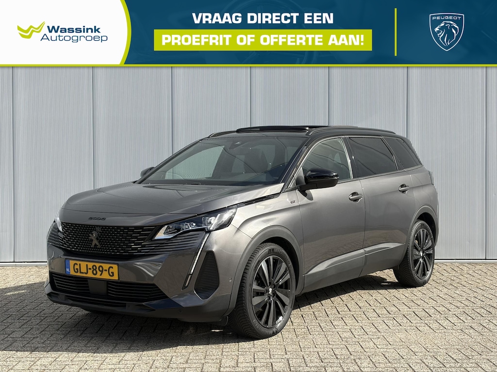 Peugeot 5008 1.2 Hybrid 136 GT Black Pack | Navigatie | Glazen schuif -kantel dak | Massagestoelen | Stoelverwarming | Camera voor & achter | Alcantara | CarPlay |