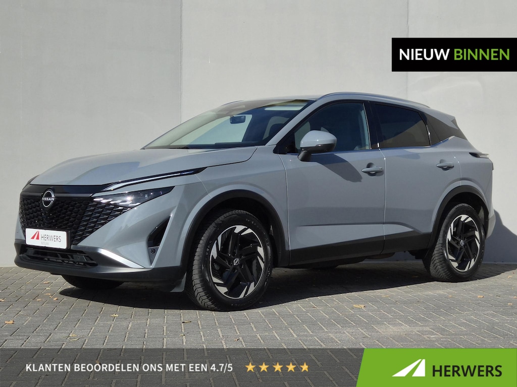Nissan Qashqai 1.3 MHEV Xtronic N-Connecta / Facelift / Fabrieksgarantie tot 11-2027 / Dealer onderhouden / Trekgewicht 1800 kg / Cold Pack / All season banden / Stuur- Stoel & Voorruitverwarming / Adaptief cruise control / Rondomzicht camera / Apple Carplay Android Auto /