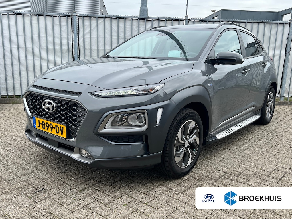 Hyundai Kona 1.6 GDI HEV 141pk Fashion | Premium Audio | Trekhaak | Side Steps | Schuifdak | Climate controle | Dodehoek detectie | Head-up display | Navigatie | Keyless entry | Adaptive cruise controle