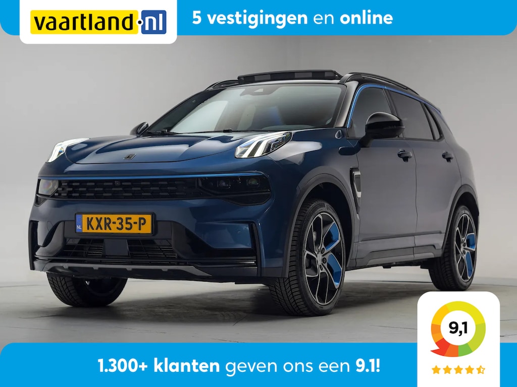 Lynk & Co 01 1.5 PHEV MY23 6,6kWh Blauw [ SOH 94,5% ] [ Zwarte hemel 360ºcam Panorama Infinity-audio Navi ]