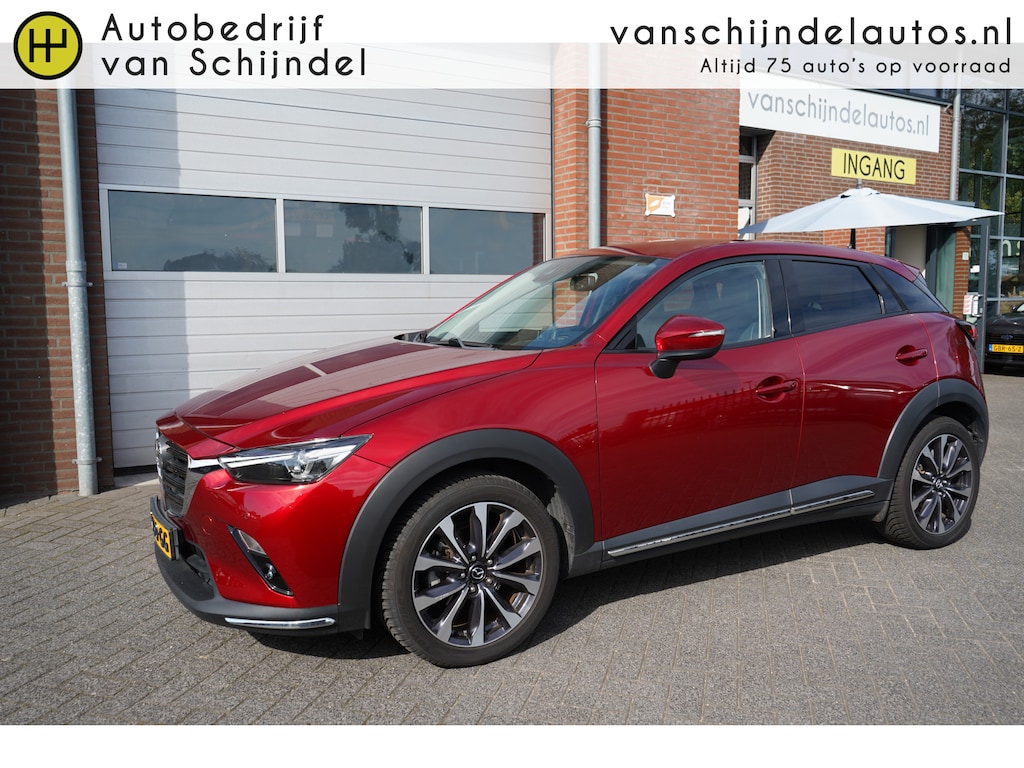 Mazda CX-3 2.0 SKYACTIVE-G 120PK GTM KEURIGE NETTE STAAT CAMERA STOELVERWARMING ANDROID/APPLECARPLAY NAVI LMV 4X ZGAN BANDEN FULL LED KEYLESS LEDER PDC TREKHAAK ENZ...