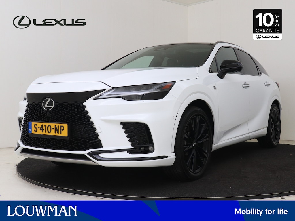 Lexus RX 500h F Sport Line | Dealer onderhouden | Mark Levinson | Panoramadak | Vierwielbesturing | 360 Camera | Lederen bekleding | Memory Seat | Stoel+stuurverwarming+achterbank | Stoelventilatie + achterbank |