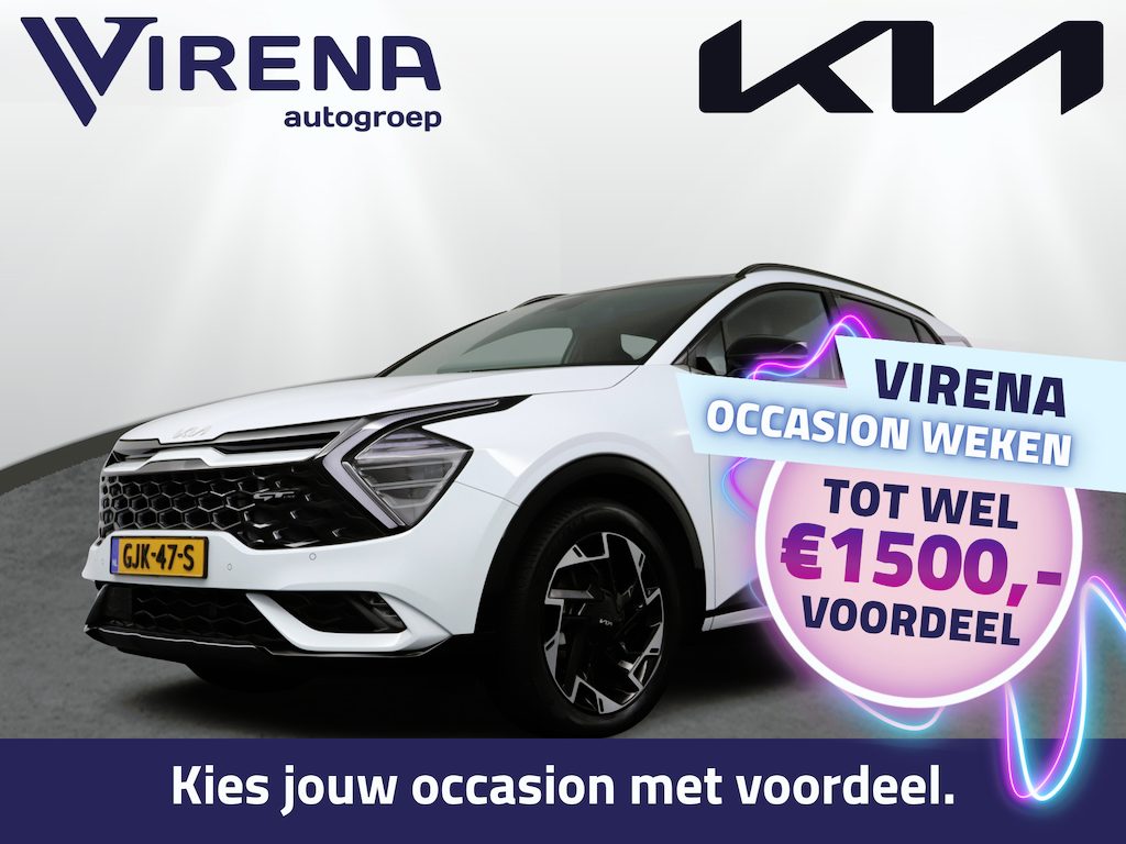 Kia Sportage 1.6 T-GDi Plug-in Hybrid AWD GT-Line Automaat Apple Carlpay/Android Auto - Cruise Control Adapatief - Dodehoekdetectie - Panorama Dak - Navigatie - Stoel/Stuurverwarming Fabrieksgarantie tot 08-2031