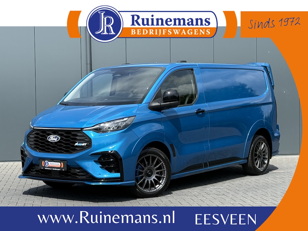 Ford E-Transit Custom MS-RT 285 PK FULL ELECTRIC SPORT / L1H1 / DIGITAL AQUA BLUE METALLIC / REAR VIEUW / B&O SOUND SYSTEM / 19 INCH / LED / CAMERA