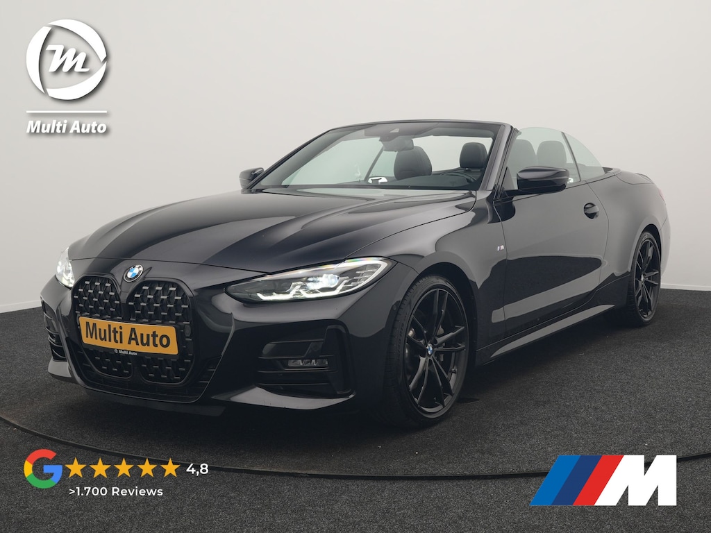 BMW 4-Serie Cabrio 430i M Sport 245pk Dealer O.H. | Adaptief Onderstel | Nekverwarming | Camera | Lederen Sportstoelen Memory & Verwarmd | Hifi Audio | Sfeerverlichting | Stuur Verwarmd | 19"L.M | Blis | Apple Carplay | Navigatie | DAB |