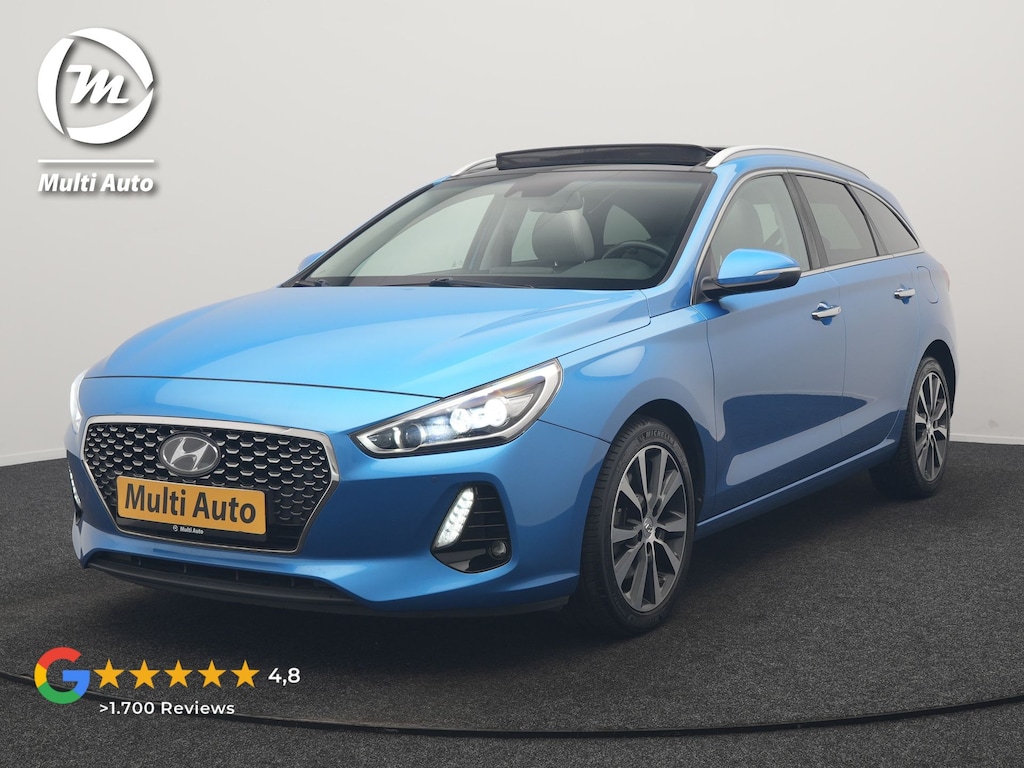 Hyundai i30 Wagon 1.4 T-GDI Premium 141pk | Panodak | Adaptive Cruise | Camera | Lederen Sportstoelen Memory & Ventilatie | Keyless | BLIS | Stoelen & Stuur Verwarmd | LED Koplampen | Navigatie | DAB |