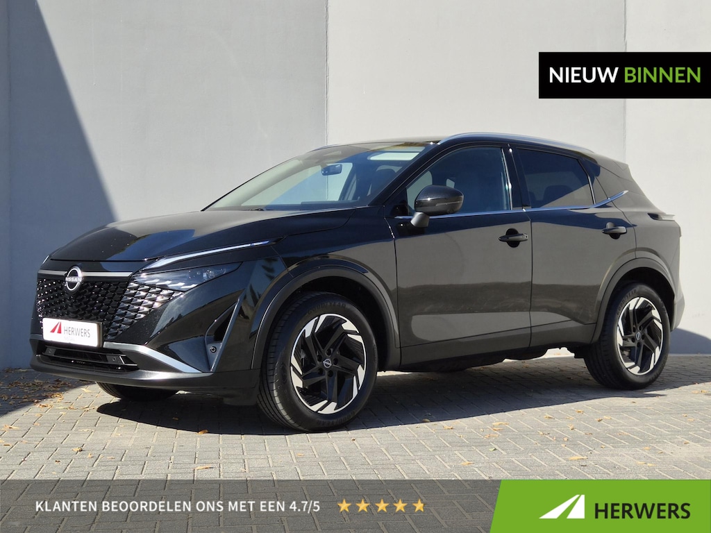 Nissan Qashqai 1.3 MHEV Xtronic N-Connecta / Fabrieksgarantie tot 09-2028 / Cold Pack / Trekgewicht 1800 kg / Rondomzicht camera / Apple Carplay Android Auto / Stuur- Stoel & Voorruitverwarming / Draadloze telefoon lader / Keyless Entry/Start /