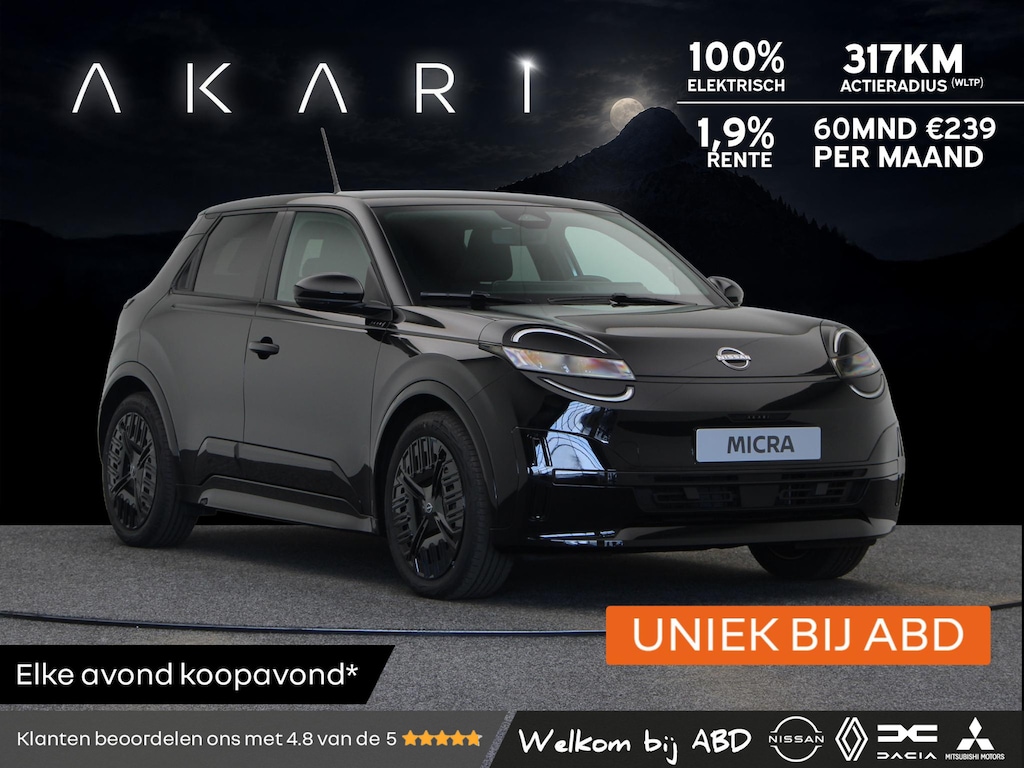 Nissan Micra AKARI 40 kWh 120pk | Midnight Pack | Uniek bij ABD |