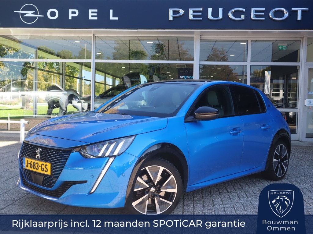 Peugeot e-208 GT EV 50kWh 136pk, Rijklaarprijs, Panoramadak Adaptieve cruise control 3-Fase Alcantara bekleding