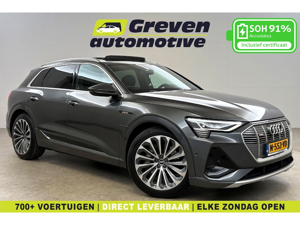 Audi E-tron 55 quattro S-Line 95 kWh | Snelladen | SOH 91% | Pano | Sfeer | Virtual | Memory | Camera | Cruise | Carplay | Trekhaak | NAP