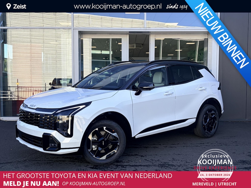 Kia Sportage 1.6 T-GDi Hybrid GT-PlusLine Rijklaarprijs incl. 4000 euro inruilvoordeel | Two-Tone | Stoel/stuurverwarming | Stoelventilatie | Elektrische stoelen met geheugenfunctie | Schuif/kanteldak | HUD