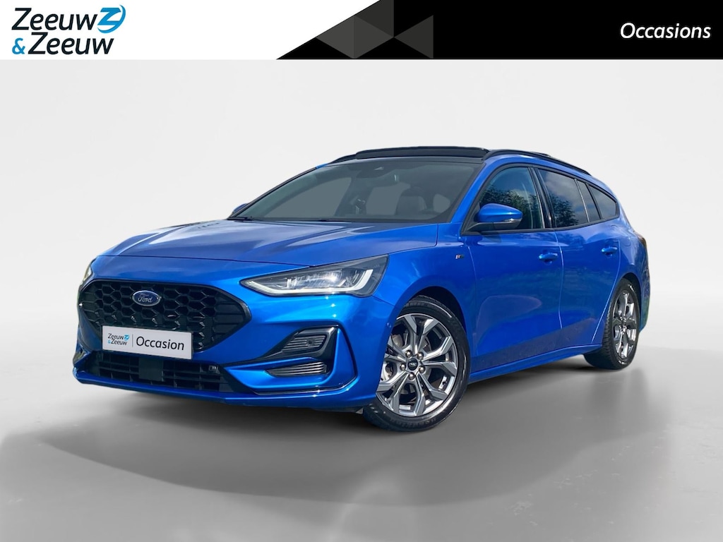 Ford Focus Wagon 1.0 EcoBoost Hybrid ST Line X |Winterpack | Driver Assistancepack | Afn. Trekhaak | Panoramadak | Adaptive Cruisecontrol | Dodehoekdetectie | Camera | 17" Lichtmetaal | B&O Audio |