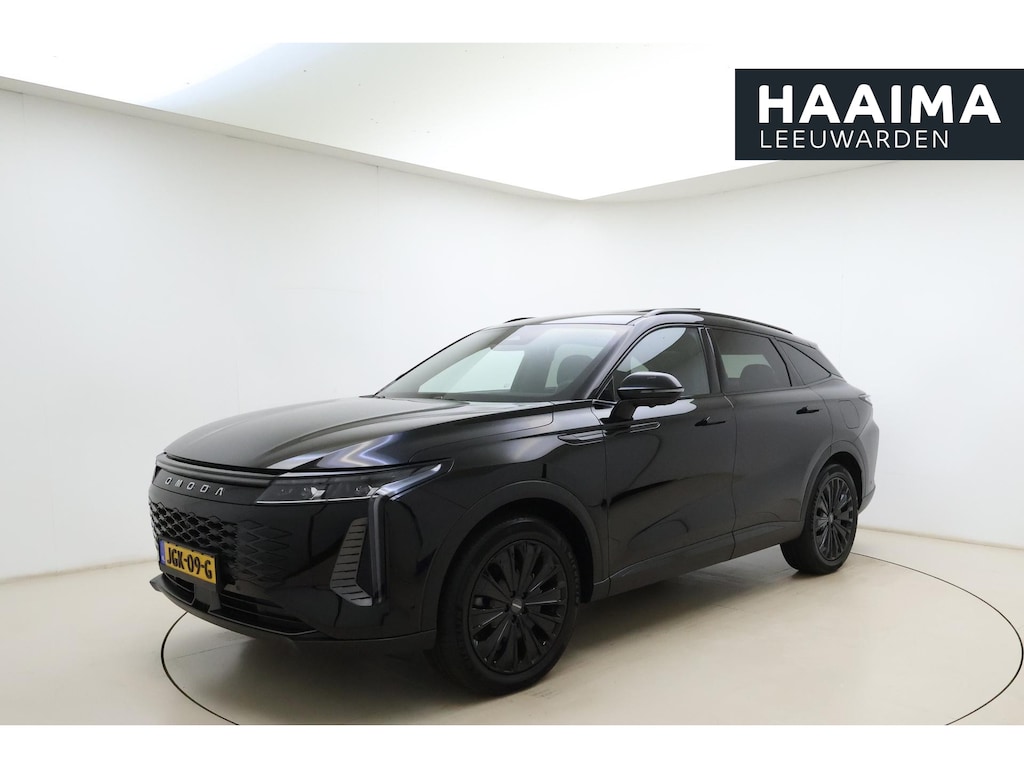 Omoda 9 1.5T-GDi SHS-P Premium 5p | Nog 6 jaar fabrieksgarantie | Tot 145 km volledig elektrisch rijden | Tot 1100 km gecombineerd rijden | 537 pk | Schuif/ kanteldak | Adaptive cruise control | Climate control | Lederen bekleding | Verwarmbare stoelen voor & achter | Apple Carplay/Android Auto