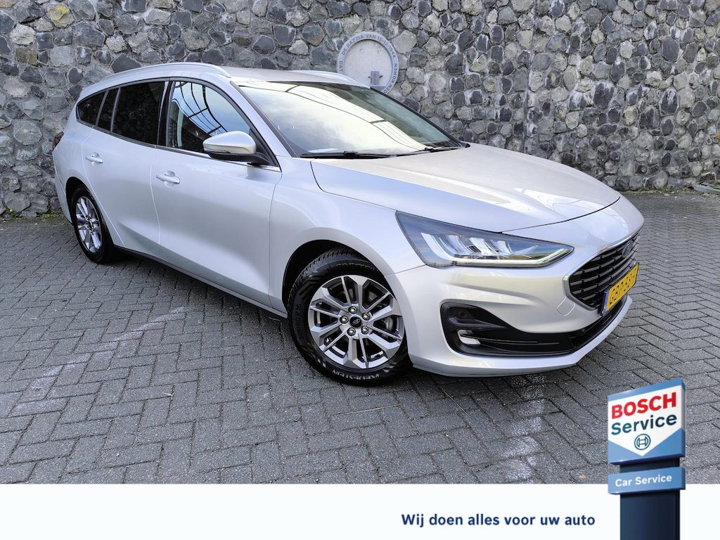 Ford Focus Wagon 1.0 EcoBoost Hybrid Titanium Automaat 155PK, carplay, all season banden, navi, climate + cruise control, prive glas, lm velgen.