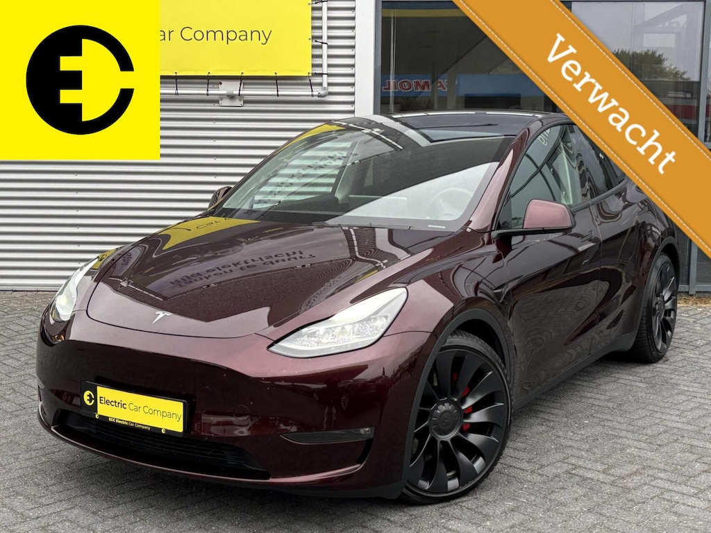 Tesla Model Y Performance AWD 75 kWh | Cherry red | Leder |Stoelverwarming