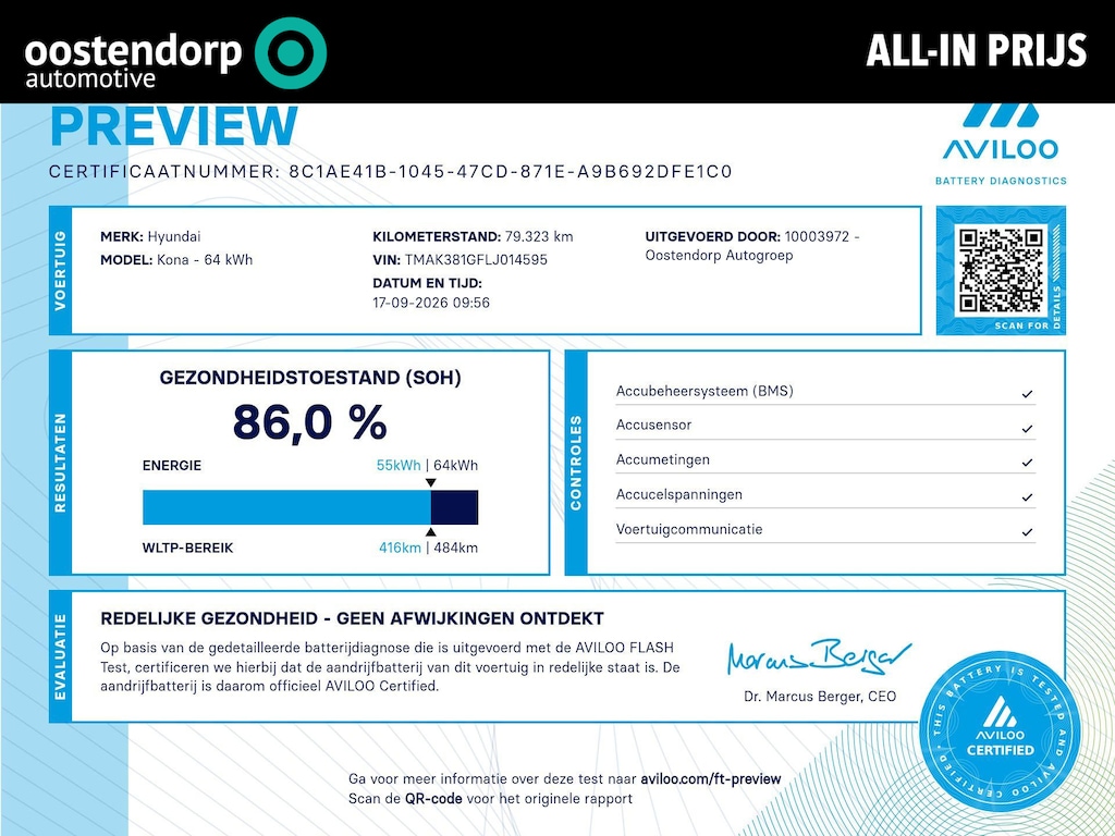 Hyundai Kona Electric EV Fashion 64 kWh | All-in prijs | Automaat | Schuifdak | apple/android auto