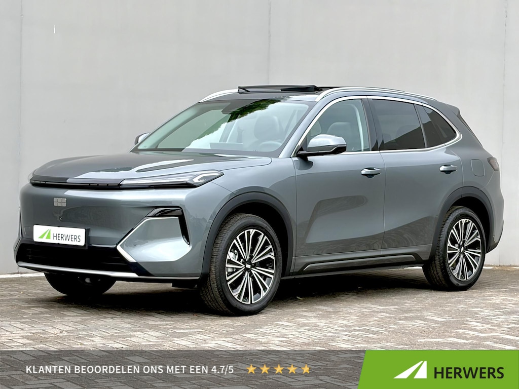 Geely Starray EM-i 1.5 Max+ / 29,8 kWh / 136km WLTP / max 1055km Actieradius / PHEV / Plug-in / Fabrieksgarantie tot 07-2034 / Stoelverwarming voor en achter / Stoelmassage / Schuif-kantel dak / Stoelventilatie / Stuurverwarming / Elektrisch verstelbare stoelen / Elektrische achterklep / Adaptieve cruise control / Apple Carplay/Android Auto / Navigatie /