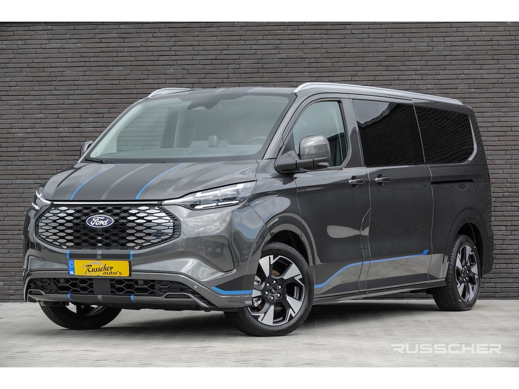 Ford E-Transit Custom L2H1 218Pk Aut. | Tourneo Sport | 8-Persoons | Nieuwe 71kWh Accu | Elektrisch | Panoramadak | 360° Camera | 19''