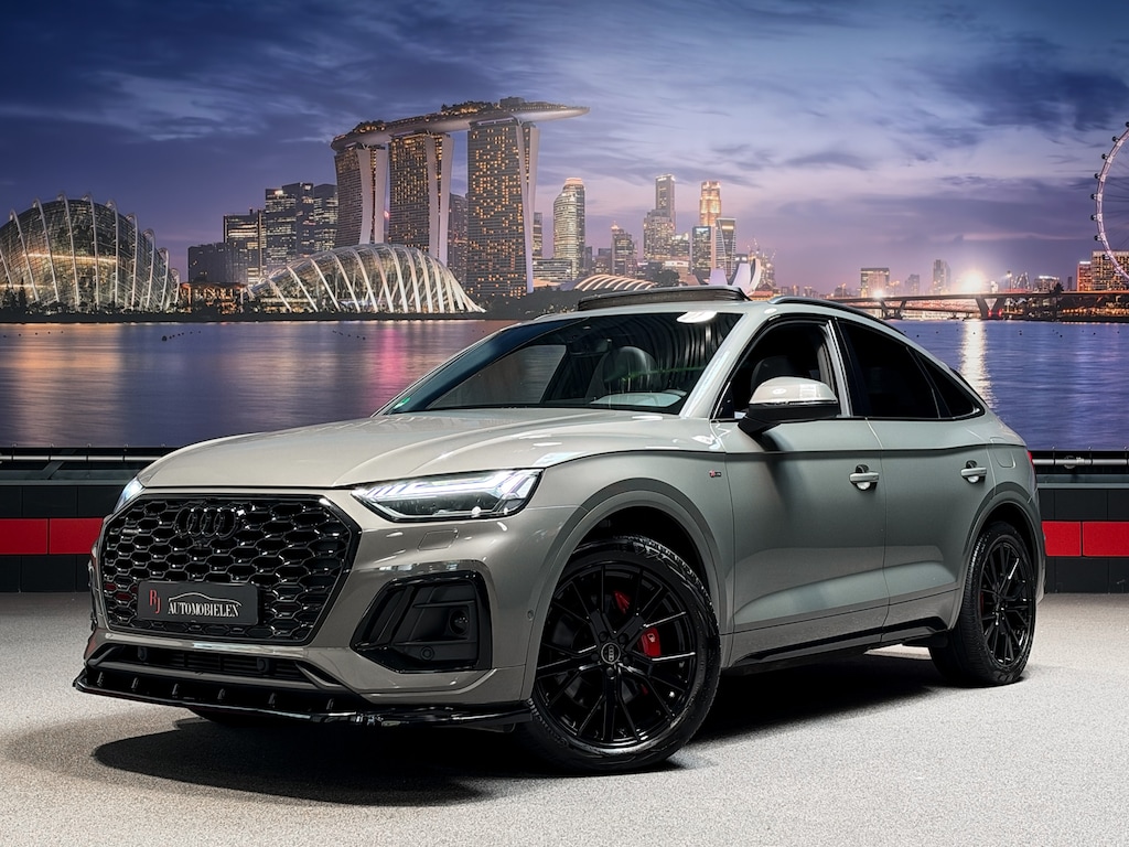 Audi Q5 Sportback 50 TFSI e 3x S-Line Chronosgrey|Luchtvering|Trekhaak|Panorama|360camera|BTW