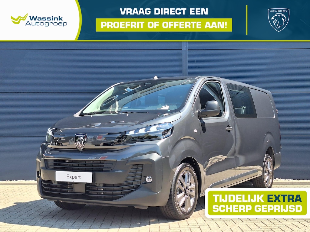 Peugeot Expert 2.2 BlueHDi 180 S&S EAT8 L3 DC | 6 persoons | Trekhaak | 17" Lichtmetalen Velgen | Camera | Apple Carplay/Android Auto