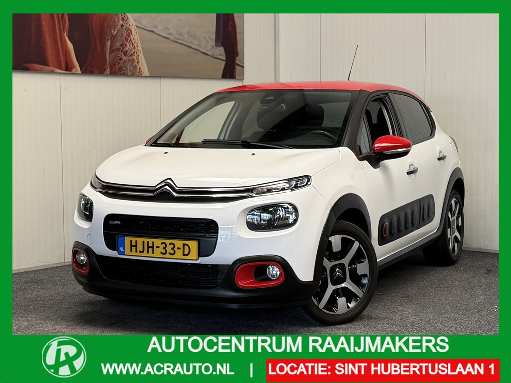 Citroën C3 1.2 PURETECH S&S SHINE CRUISE CONTROL APPLE CARPLAY/ANDROID KEYLESS GO RIJSTROOKSENSOREN DODEHOEKSENSOREN 17" LICHTMETALEN VELGEN ACHTERUITRIJCAMERA PDC ZEER MOOI !!