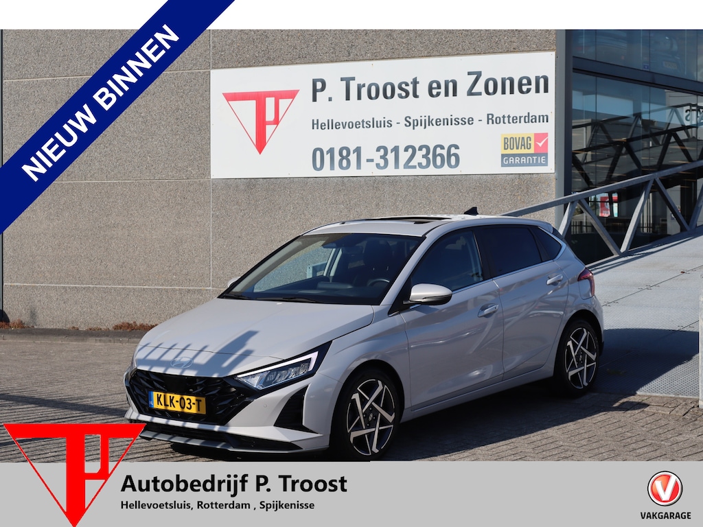 Hyundai i20 1.0 T-GDI Premium Sky Automaat Panoramadak/Apple carplay/Achteruitrijcamera/Stoelverwarming voor en achter/Stuurverwarming/Lane assist/Adaptieve cruise control/Bose Audio