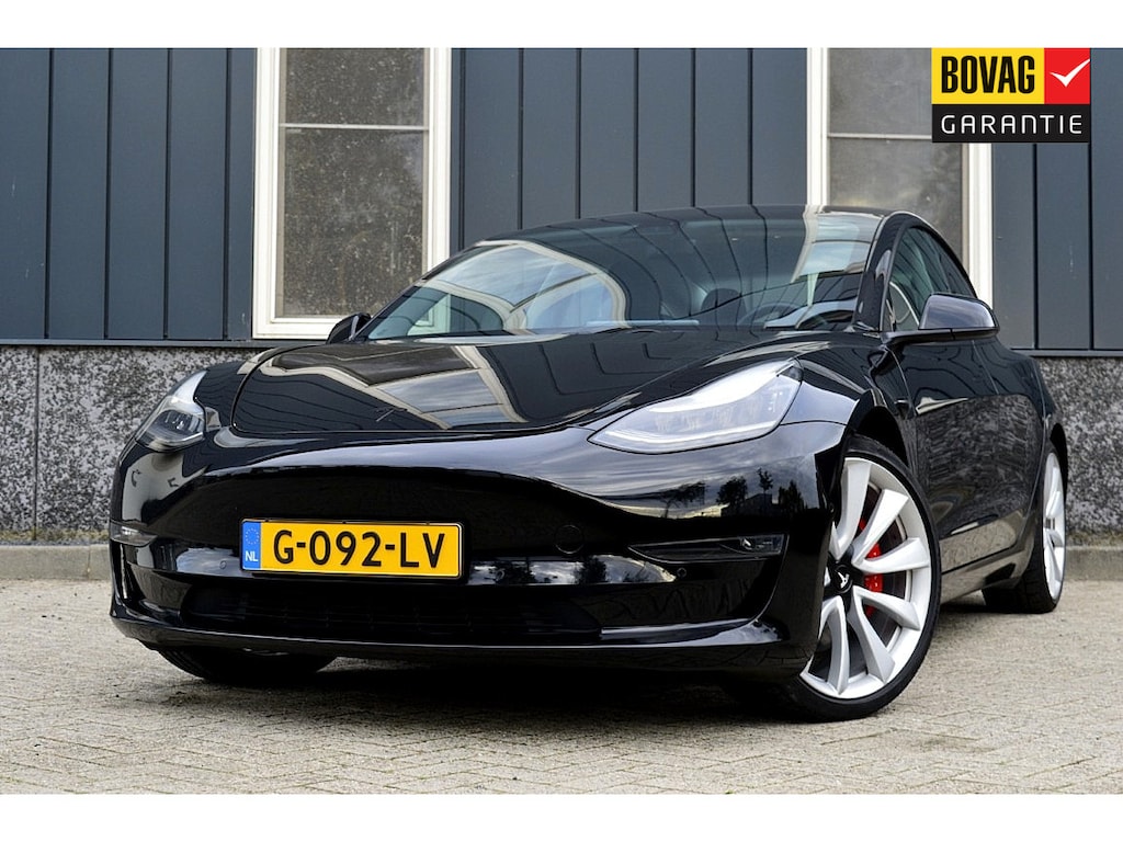 Tesla Model 3 Performance AWD 75 kWh SOH 86.5% Rijklaarprijs-Garantie Panorama dak Autopilot Leder 20 Inch