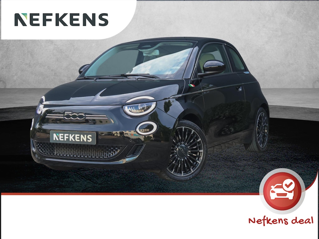 Fiat 500e La Prima 42kWh | ACCU 93% | 1ste eigenaar | Elektrisch schuifdak | Camera | LEER | Stoelverwarming