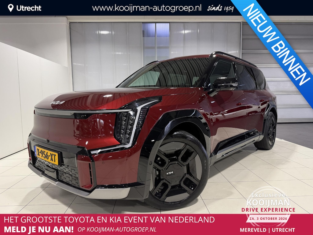 Kia EV9 GT-Line AWD 99.8 kWh Trekhaak 2.500 kilo trekgewicht, NL Auto, BTW Auto, tot 10 jaar garantie, Schuif kantel dak, Stoel en Stuur Verwarming, Apple Carplay/Android Auto.