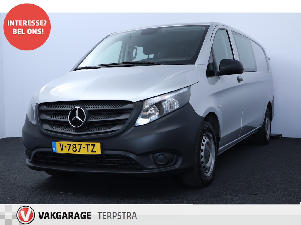 Mercedes-Benz Vito 114 CDI Extra Lang Comfort/ Dubbele Cabine!/ Automaat/ Trekhaak/ Camera/ Bluetooth/ Navi/ Airco/ Cruise/ Elek. pakket/ AUX & USB/ Multi. Stuur/ Armsteun/ Dagrijverl.