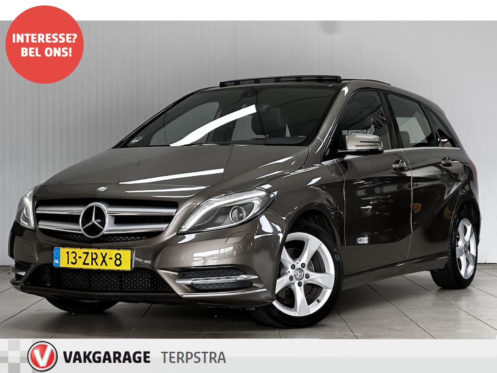 Mercedes-Benz B-klasse 180 Ambition /AUTOMAAT! /Open Pano-Dak! /Bi-Xenon /Half-Leder /Navi /Airco /Cruise /Elek. pakket /Bluetooth /Multi. LEDER Stuur /Isofix /Armsteun /18"LMV /LED Dagrijverl. /PDC V+A!