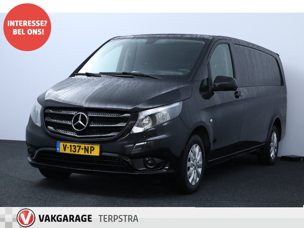 Mercedes-Benz Vito 116 CDI Extra Lang/ Automaat!/ Trekhaak/ Zij-Schuifdeur Rechts/ 16'' LMV/ Navi/ Airco/ Cruise/ Elek. pakket/ Bluetooth/ Multi. Stuur/ Dakspoiler/ Metallic lak.