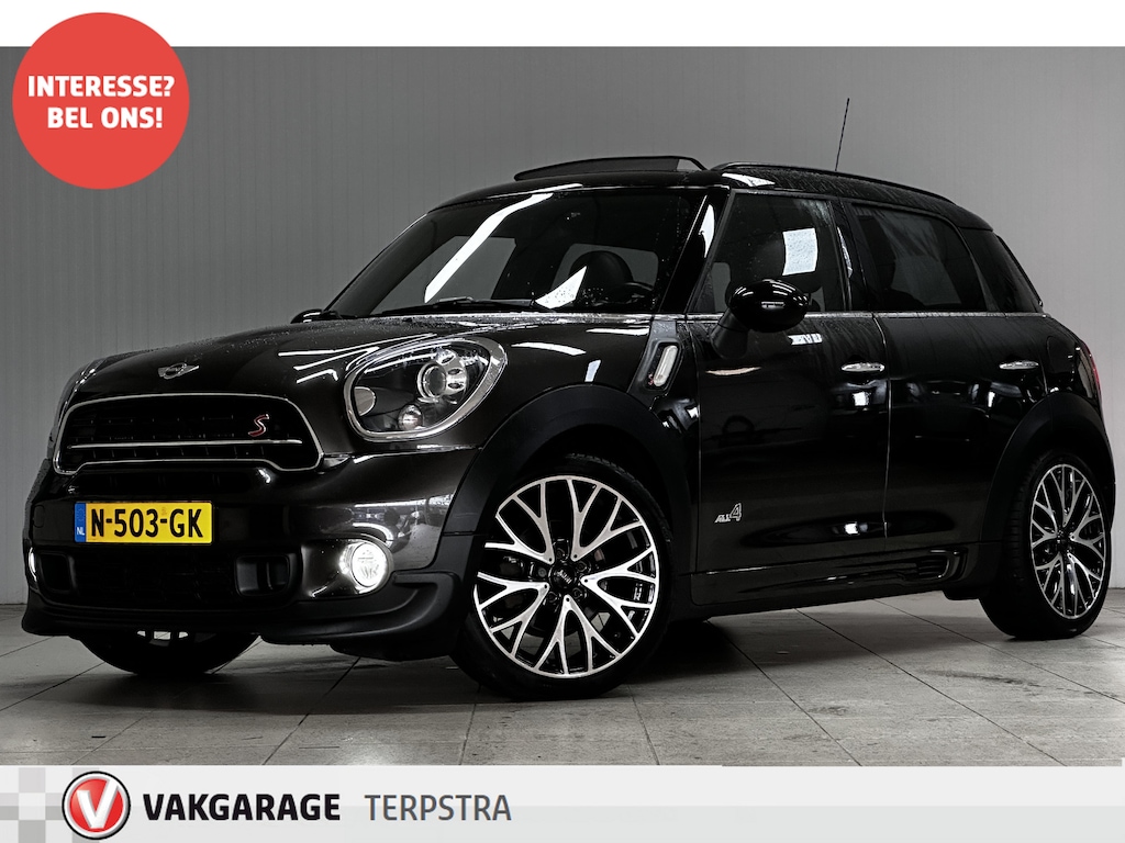 MINI Countryman Mini 2.0 Cooper SD ALL4 Chili/ Automaat/ Panorama-Dak/ 19'' LMV/ LED Koplampen/ Harman-Kardon/ LEDER/ Stoelverw./ Zwarte-Hemel/ Navi/ Clima/ Cruise/ Isofix/ Bluetooth/ Mistl./ PDC/ Chroom/ LED Dagrijverl.