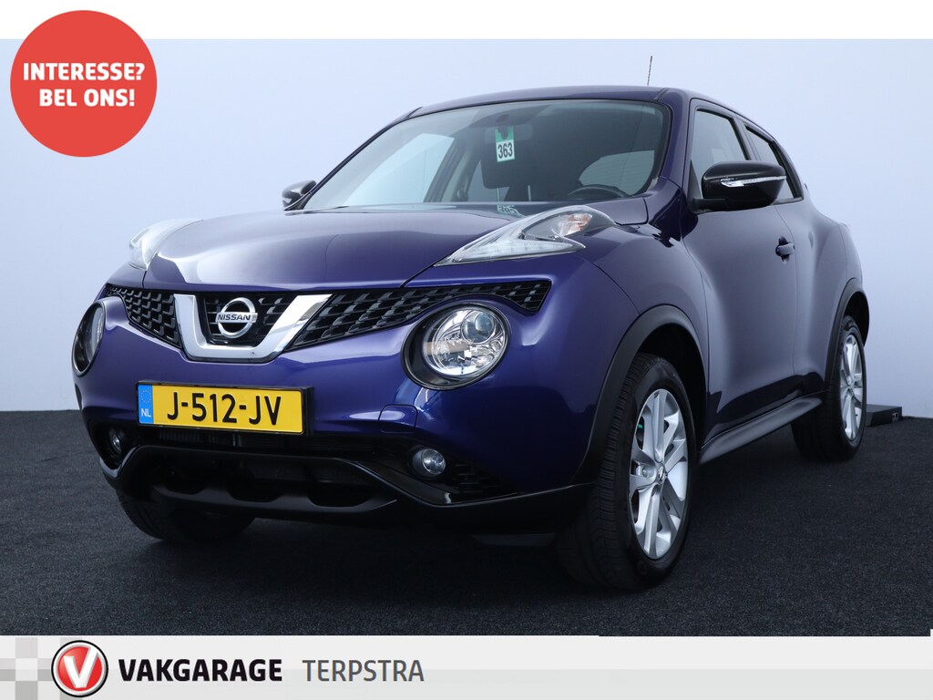 Nissan Juke 1.2 DIG-T S/S Business Edition/ Camera/ 17'' LMV/ Navi/ Bluetooth/ Clima/ Cruise/ Elek. pakket/ Isofix/ Multi. LEDER. Stuur/ Mistl./ Extra getint glas/ LED Dagrijverl.