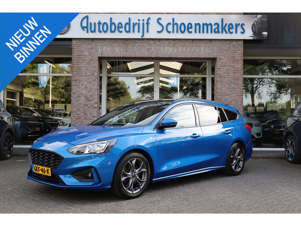 Ford Focus Wagon 1.0 EcoBoost ST Line Business TREKHAAK PANO STOEL/STUUR/RUITVERW. CARPLAY ZWARTE-HEMEL DAB NAVI CRUISE 2XPDC 17''LMV