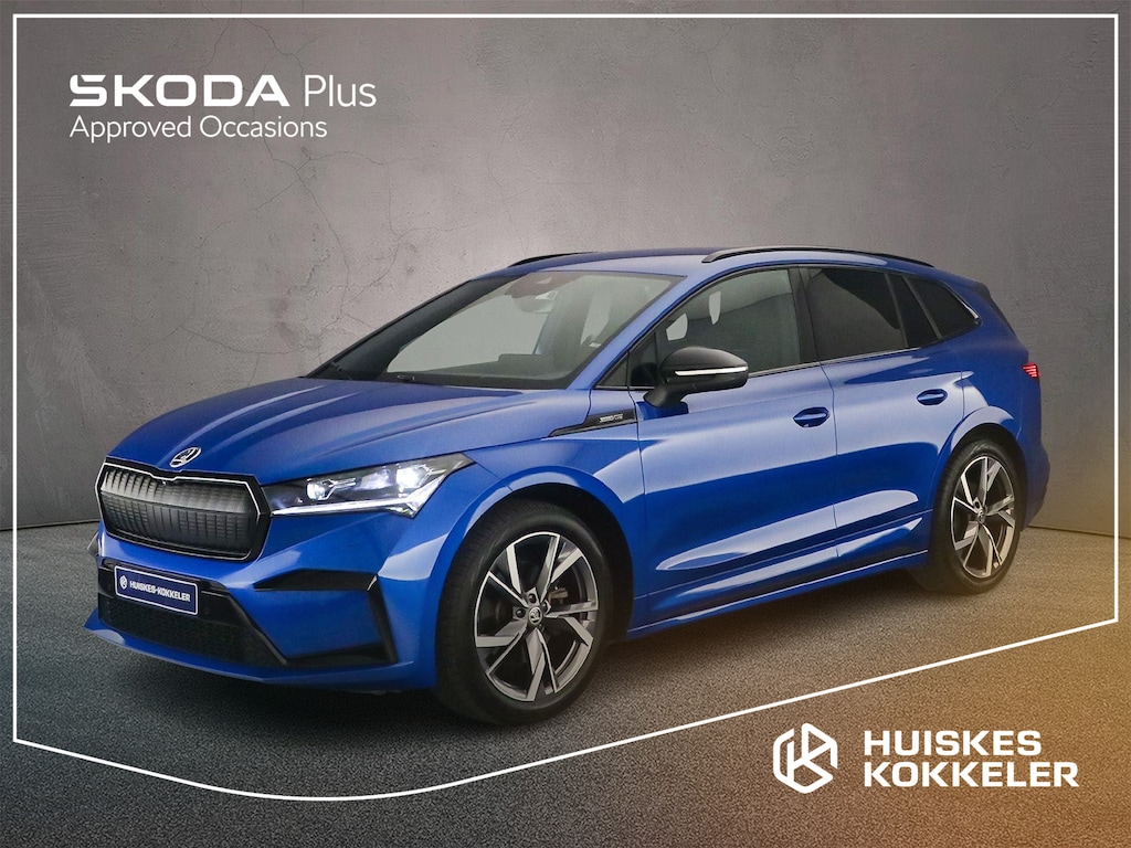 Skoda Enyaq iV 80 Sportline 204pk Automaat Warmtepomp, Cruise control, 360 camera, Achteruitrijcamera, LED matrix koplampen, Navigatie, Stuurwiel verwarmd