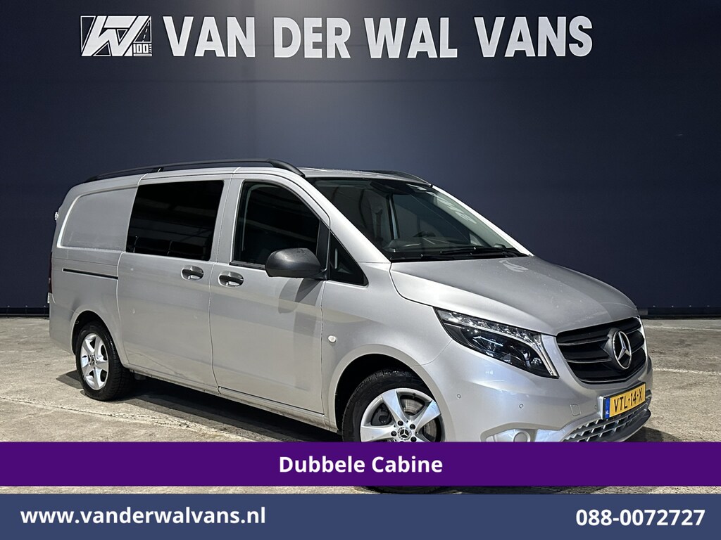 Mercedes-Benz Vito 119 CDI 191pk 9G-Tronic Automaat L2H1 Dubbele Cabine Euro6 Airco | 5-Zits | Camera | Navigatie | LED | Apple Carplay Android Auto, Cruisecontrol, LM velgen, Trekhaak, Parkeersensoren, Bumper in de kleur