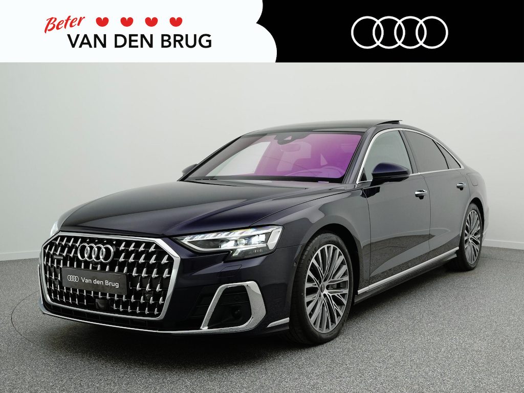 Audi A8 60 TFSI e quattro | HD matrix led | Panoramadak | Leder Valcona | Remote parking | HUD | Sluithulp | Stoelverw. koeling & massage | Verwarmbaar voorruit | 360° camera |