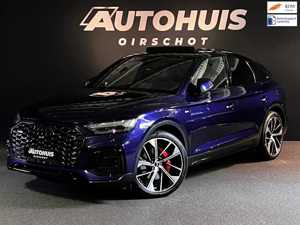 Audi Q5 Sportback 55 TFSI e S edition Competition 367 PK/Pano/RS stoelen/Matrix/Memory/Luchtvering/HeadUp/Trekhaak/Massage/21"/ACC