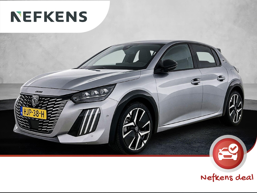 Peugeot 208 GT Hybrid 145pk Automaat | Navigatie | 360° Camera | Climate Control | Adaptieve Cruise Control | Parkeersensoren v+a | Armsteun | Keyless | Full Led koplampen | Dodehoeksensor| Leder/stof sportstoelen | Bluetooth | Draadloze Apple CarPlay / Android Auto | DAB+ radio | Donker getint glas | 17" lichtmetalen velgen |