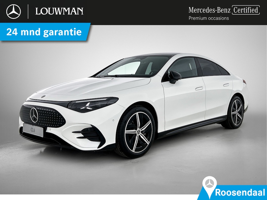 Mercedes-Benz CLA 200 AMG Nightpakket 58 kWh | Panoramadak | Alarm | Sfeerverlichting | Keyless Go | CarPlay | Stoelverwarming | Parkeerpakket met Camera | Sfeerverlichting | Stoelverwarming | Sportstoelen | Adaptieve cruisecontrol |