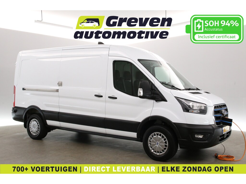 Ford E-Transit L3H2 68 kWh 184PK | Snelladen | SOH 94% | 360° Camera | Clima | Carplay | 3 Zits | Navi | Parkeersens.