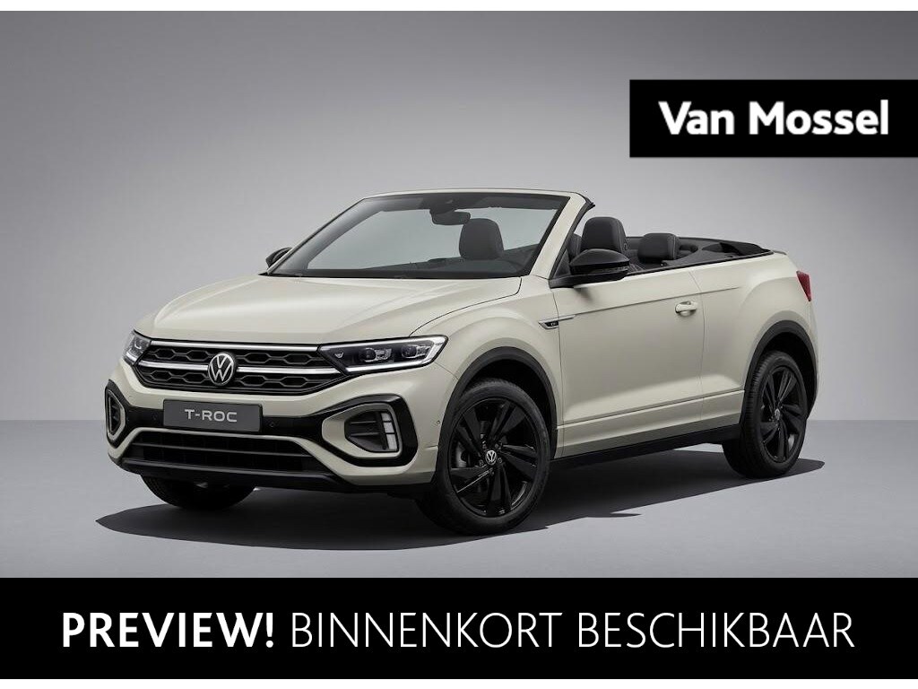 Volkswagen T-Roc Cabrio 1.5 TSI R-Line 150 PK| Navigatie | LEDER Interieur | Trekhaak Afneembaar | Dodehoekdetectie | Achteruitrijcamera | Stoelverwarming | Stuurwielverwarming | 18 Inch Velgen