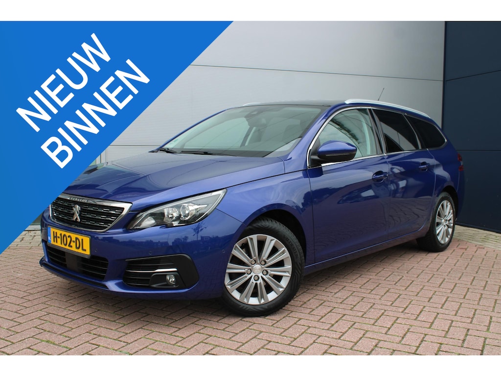 Peugeot 308 SW 1.2 PureTech 130pk Blue Lease Premium Leer Airco Navi Carplay Camera Pano Dealer onderhouden