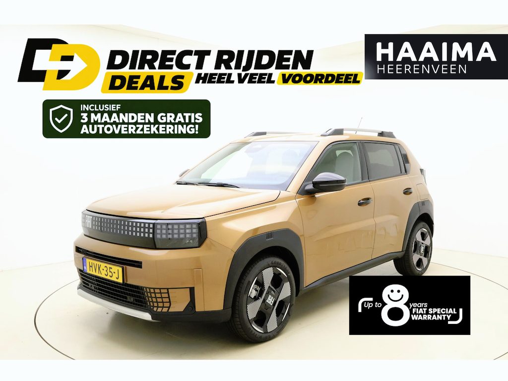 Fiat Grande Panda La Prima 44 kWh | Navigatie | Climate control | Achteruitrijcamera | Cruise control | Dakrails | Stoel- en stuurverwarming | Lichtmetalen velgen