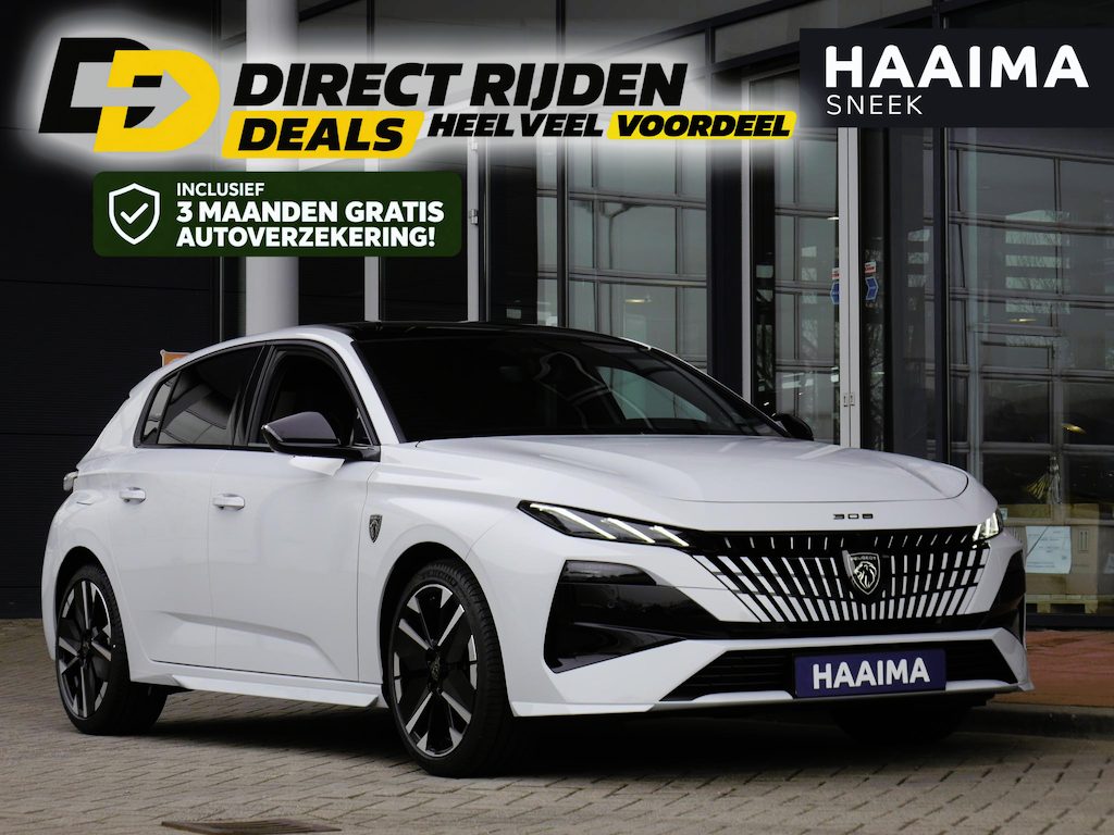 Peugeot 308 1.2 Hybrid 145 e-DCS6 GT € 6000,- DEMOVOORDEEL! | AGR stoelen | Stoel en stuurverwarming | Camera rondom | Adaptieve cruise control | Panoramadak | Afneembare trekhaak | Full led | 18 inch lichtmetalen velgen